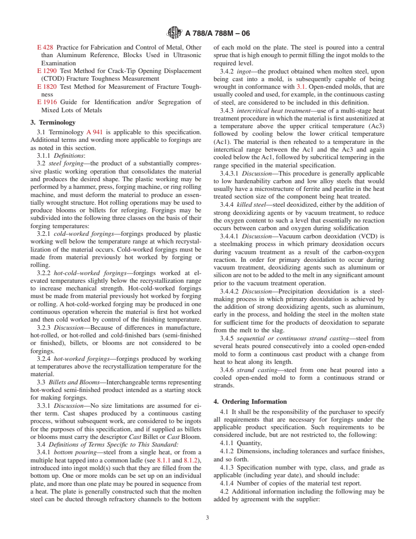 ASTM A788/A788M-06 - Standard Specification for Steel Forgings, General Requirements