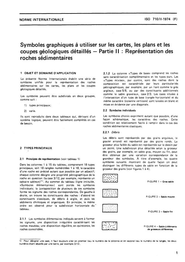 ISO 710-2:1974 - Symboles graphiques a utiliser sur les cartes, les plans et les coupes géologiques détaillés