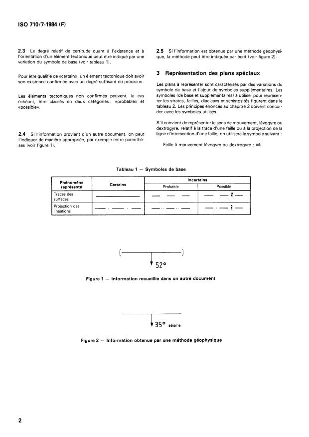 ISO 710-7:1984 ISO 710-7:1984 - Symboles graphiques a utiliser sur les cartes, les plans et les coupes géologiques détaillés - Page 4 preview