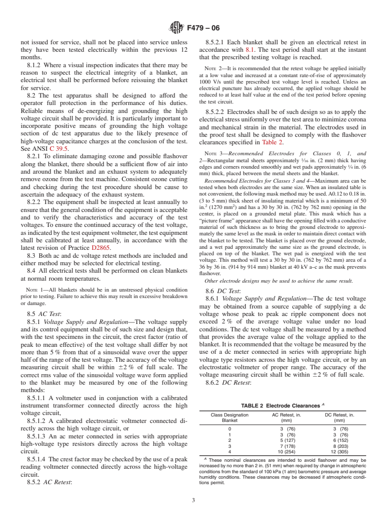 ASTM F479-06 - Standard Specification for In-Service Care of Insulating Blankets