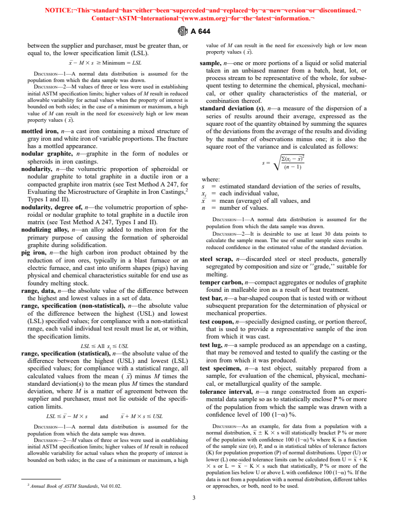 ASTM A644-98 - Standard Terminology Relating to Iron Castings