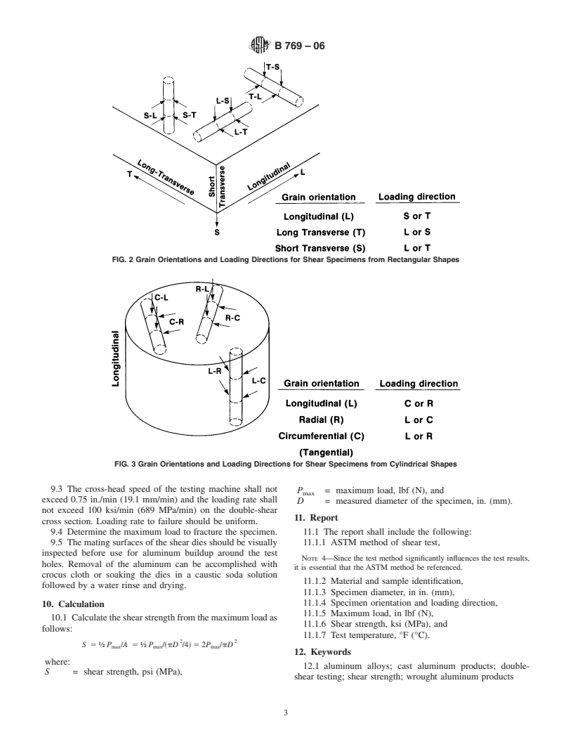 ASTM B769-06 - Standard Test Method for Shear Testing of Aluminum Alloys