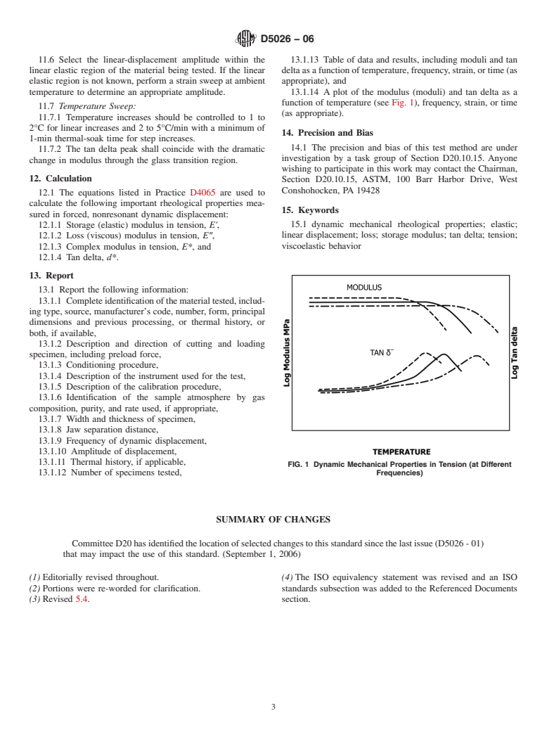 ASTM D5026-06 - Standard Test Method for Plastics: Dynamic Mechanical Properties: In Tension