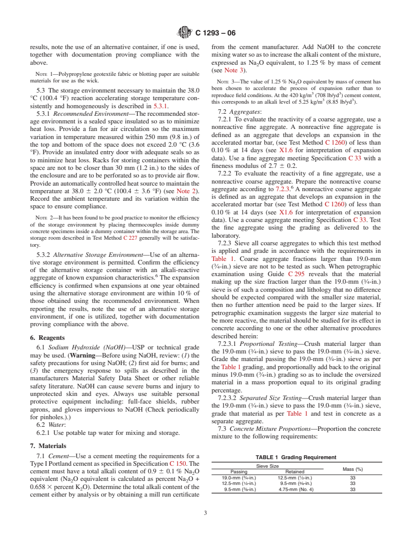 ASTM C1293-06 - Standard Test Method for Determination of Length Change of Concrete Due to Alkali-Silica Reaction