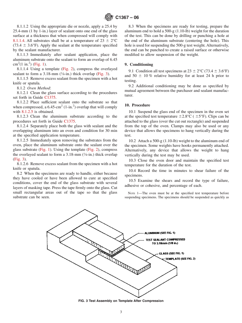 ASTM C1367-06 - Standard Test Method for Dead Load Resistance of a Sealant in Elevated Temperatures