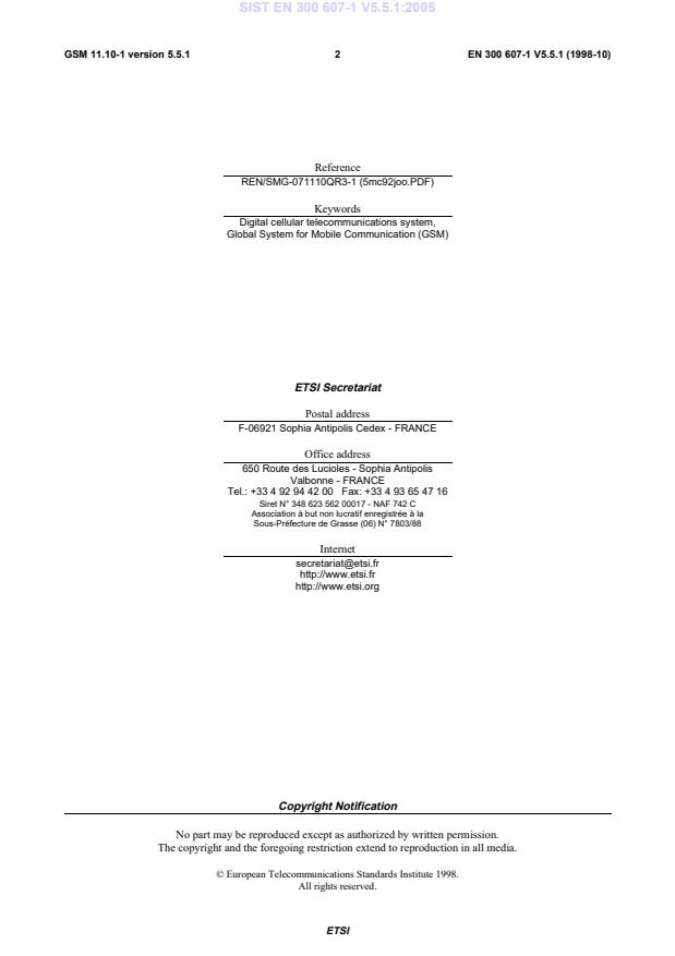 SIST EN 300 607-1 V5.5.1:2005 SIST EN 300 607-1 V5.5.1:2005 - Page 4 preview