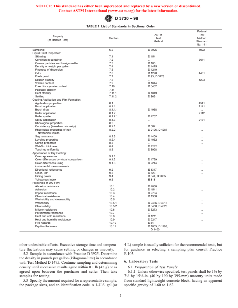 ASTM D3730-98 - Standard Guide for Testing High-Performance Interior Architectural Wall Coatings