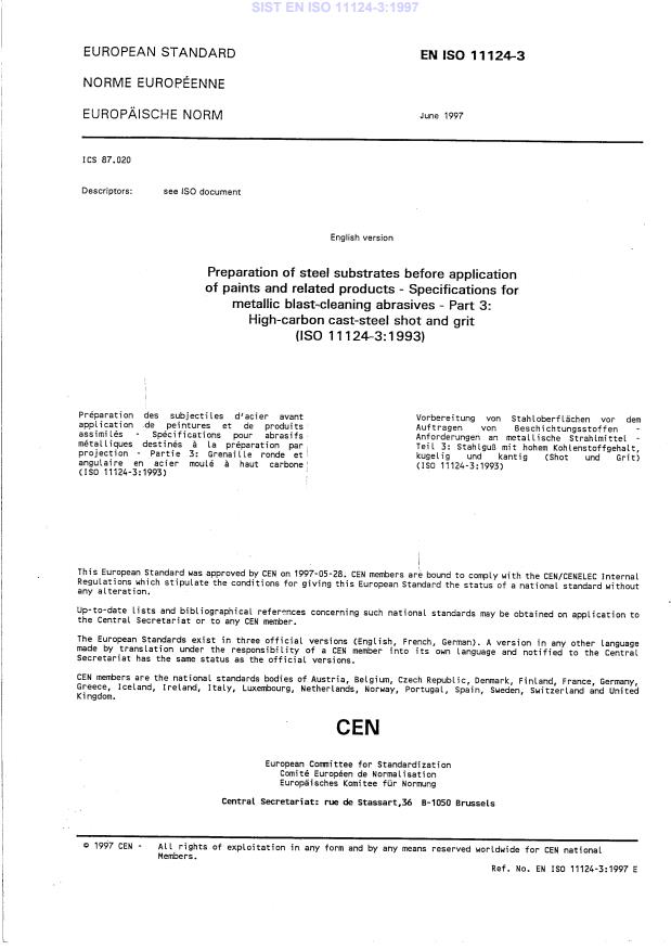 EN ISO 11124-3:1997