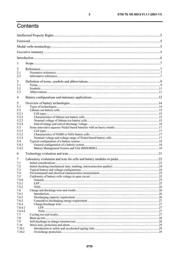 ETSI TS 103 553-2 V1.1.1 (2021-11) - Environmental Engineering (EE); Innovative energy storage technology for stationary use; Part 2: Battery
