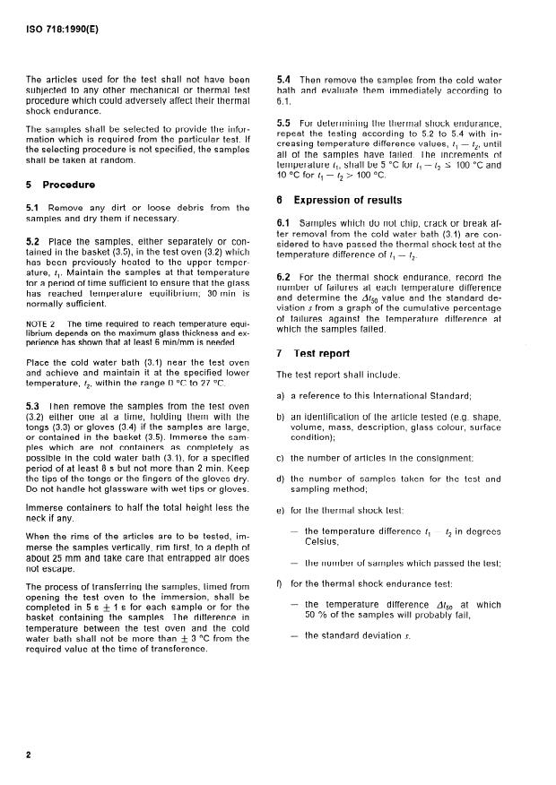 ISO 718:1990 ISO 718:1990 - Laboratory glassware -- Thermal shock and thermal shock endurance -- Test methods - Page 4 preview