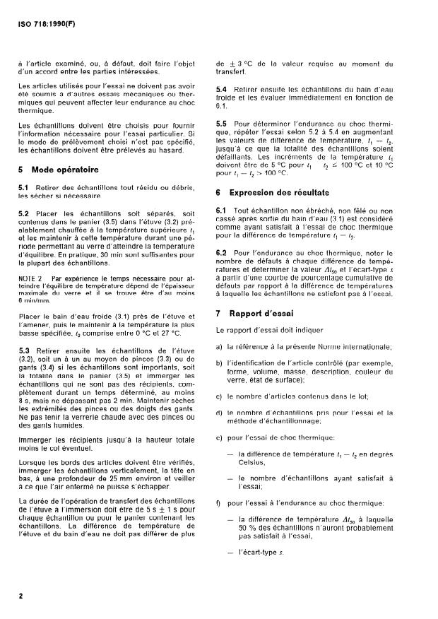 ISO 718:1990 ISO 718:1990 - Verrerie de laboratoire -- Choc thermique et endurance au choc thermique -- Méthodes d'essai - Page 4 preview