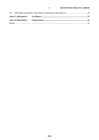 SIST EN 301 489-22 V2.1.1:2020 ETSI EN 301 489-22 V2.0.1 (2020-07) - ElectroMagnetic Compatibility (EMC) standard for radio equipment and services; Part 22: Specific conditions for ground based aeronautical mobile and fixed radio equipment; Harmonised Standard for ElectroMagnetic Compatibility - Page 4 preview