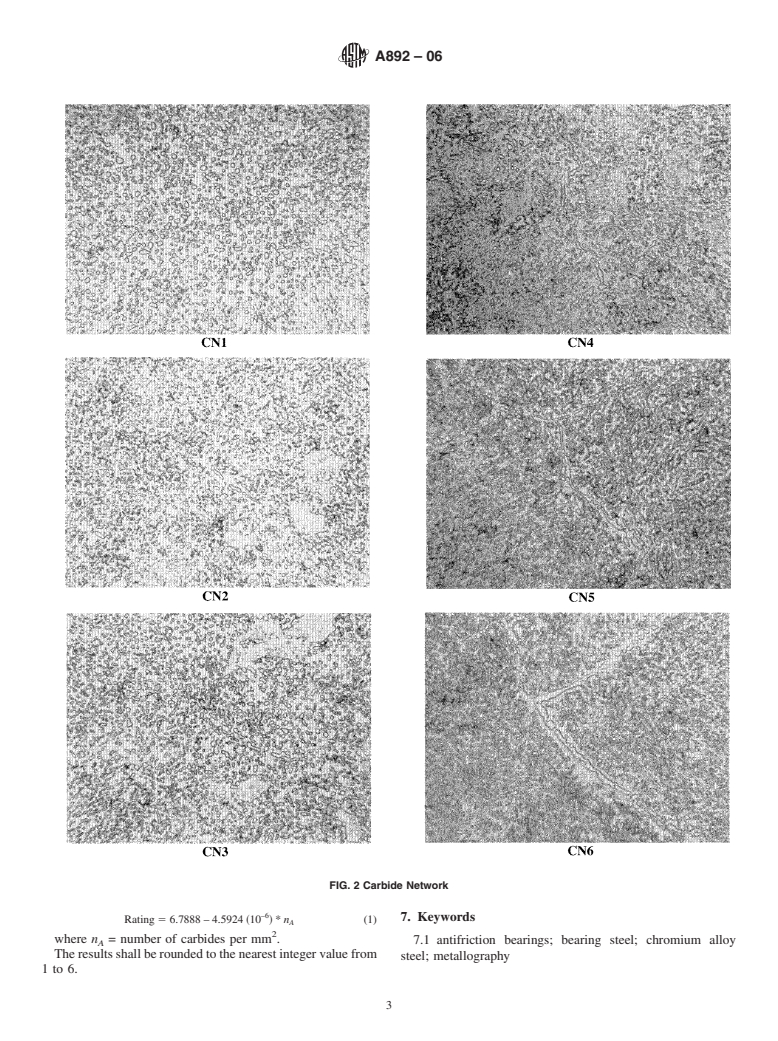 ASTM A892-06 - Standard Guide for Defining and Rating the Microstructure of High Carbon Bearing Steels