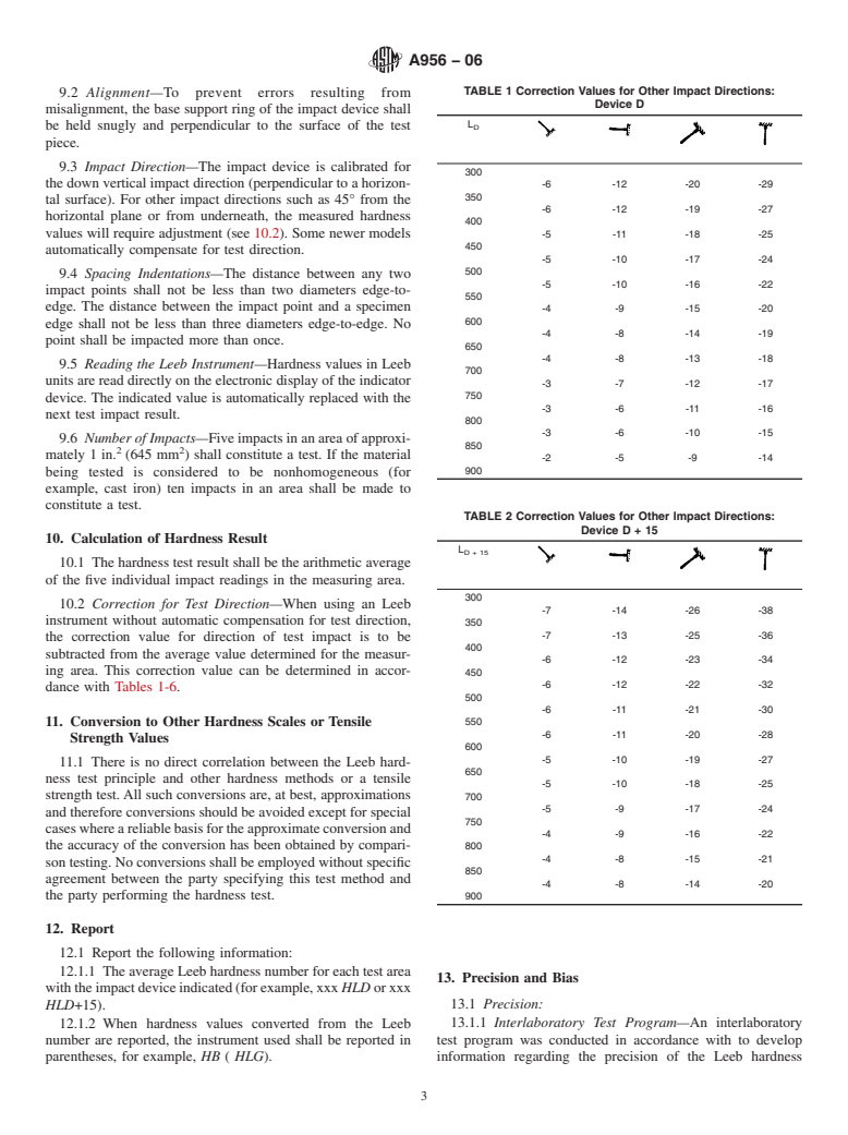 ASTM A956-06 - Standard Test Method for Leeb Hardness Testing of Steel Products