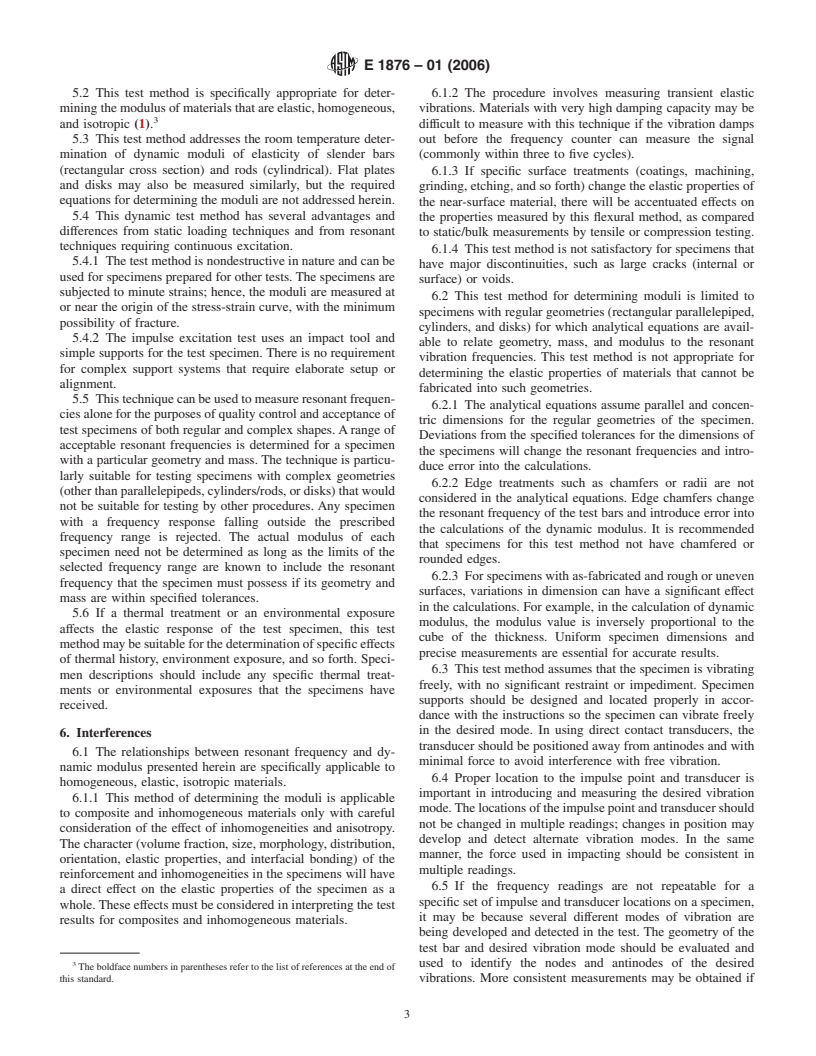 ASTM E1876-01(2006) - Standard Test Method for Dynamic Young's Modulus, Shear Modulus, and Poisson's Ratio by Impulse Excitation of Vibration