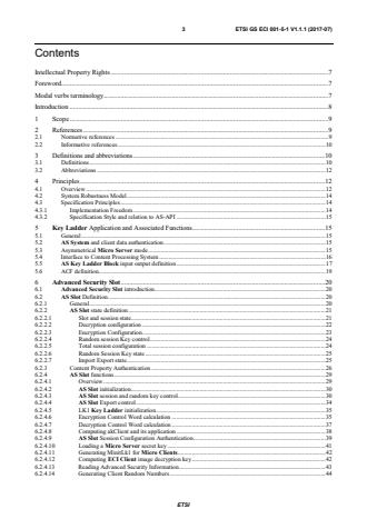 ETSI GS ECI 001-5-1 V1.1.1 (2017-07) - Embedded Common Interface (ECI) for exchangeable CA/DRM solutions; Part 5: The Advanced Security System; Sub-part 1: ECI specific functionalities