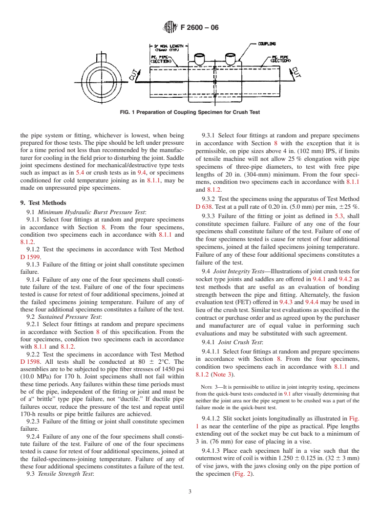 ASTM F2600-06 - Standard Specification for Electrofusion Type Polyamide-11 Fittings for Outside Diameter Controlled Polyamide-11 Pipe and Tubing