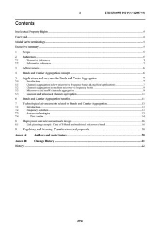 ETSI GR mWT 015 V1.1.1 (2017-11) - Frequency Bands and Carrier Aggregation Systems; Band and Carrier Aggregation