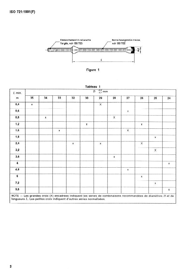 SIST ISO 721:1997 ISO 721:1991 - Matériel de forage des roches -- Fleurets monoblocs - Page 4 preview