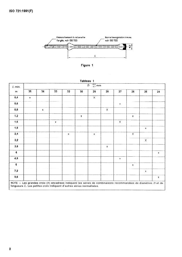 SIST ISO 721:1997 ISO 721:1991 - Matériel de forage des roches -- Fleurets monoblocs - Page 4 preview