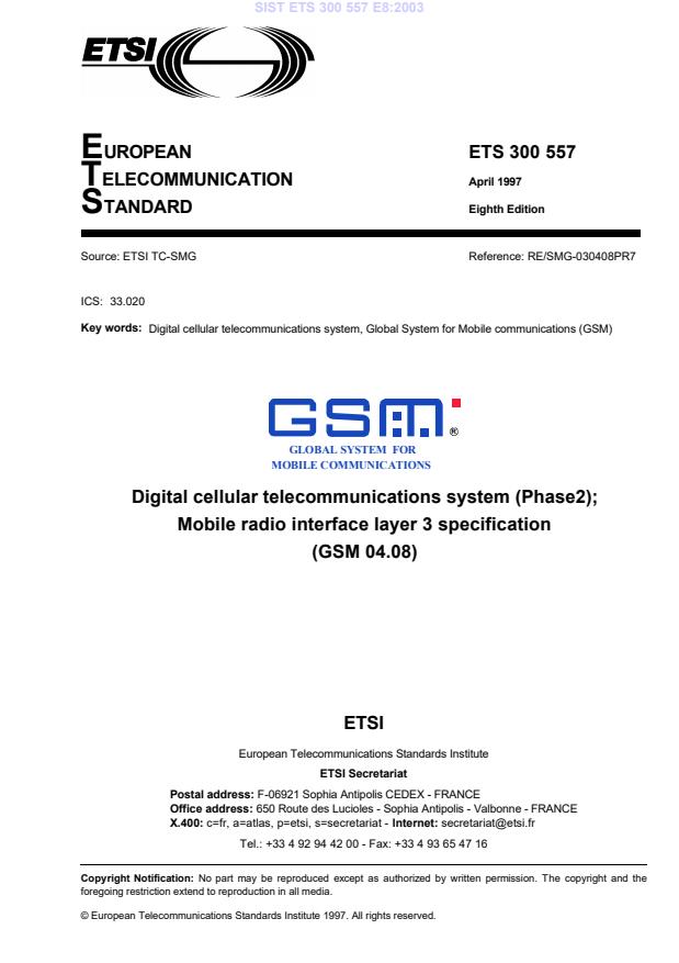 ETS 300 557 E8:2003