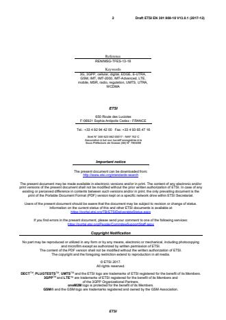 SIST EN 301 908-18 V13.1.1:2019 ETSI EN 301 908-18 V13.0.1 (2017-12) - IMT cellular networks; Harmonised Standard for access to radio spectrum; Part 18: E-UTRA, UTRA and GSM/EDGE Multi-Standard Radio (MSR) Base Station (BS) - Page 2 preview