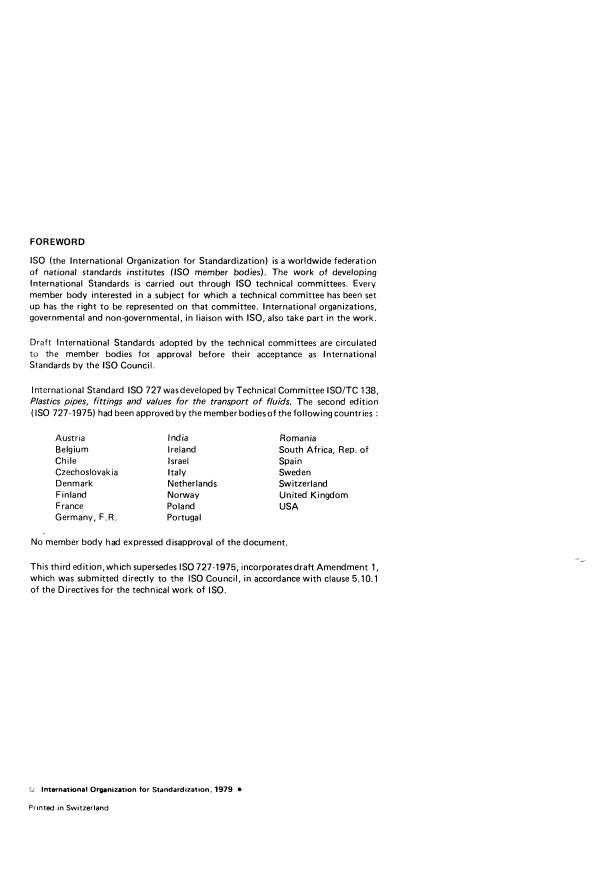 ISO 727:1979 ISO 727:1979 - Unplasticized polyvinyl chloride (PVC) fittings with plain sockets for pipes under pressure -- Dimensions of sockets -- Metric series - Page 2 preview