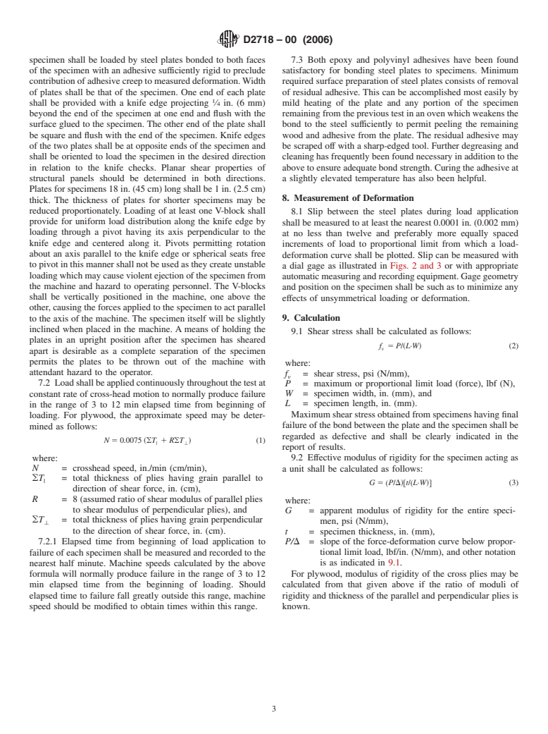 ASTM D2718-00(2006) - Standard Test Methods for Structural Panels in Planar Shear (Rolling Shear)