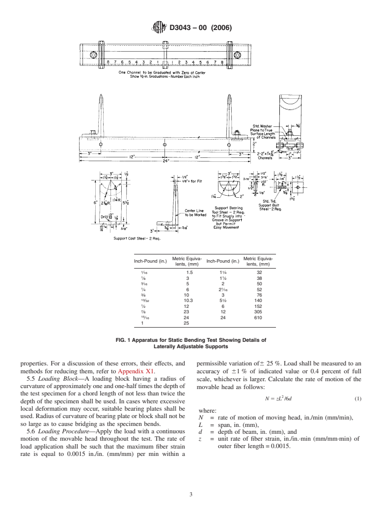 ASTM D3043-00(2006) - Standard Test Methods for Structural Panels in Flexure