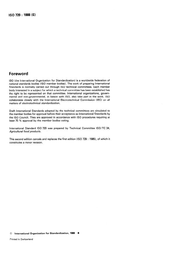 ISO 729:1988 ISO 729:1988 - Oilseeds -- Determination of acidity of oils - Page 2 preview