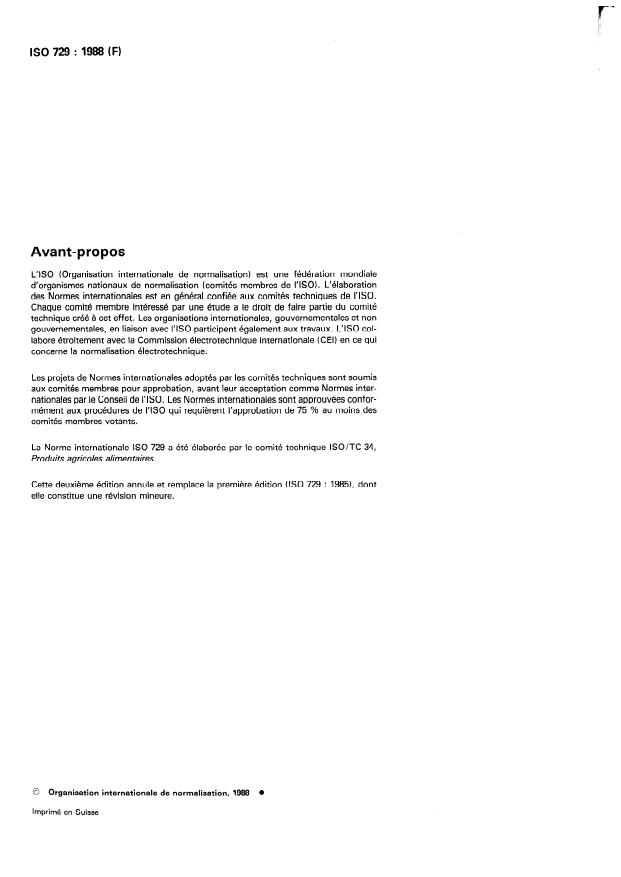 ISO 729:1988 ISO 729:1988 - Graines oléagineuses -- Détermination de l'acidité de l'huile - Page 2 preview