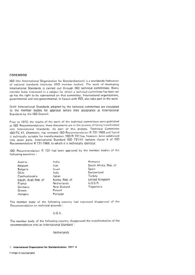 ISO 731-3:1977 ISO 731-3:1977 - Formic acid for industrial use -- Methods of test - Page 2 preview