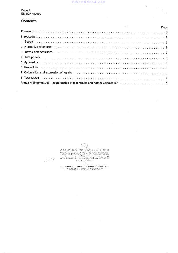 EN 927-4:2000 EN 927-4:2001 - Page 4 preview