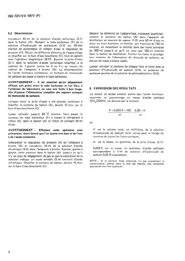 ISO 731-7:1977 ISO 731-7:1977 - Acide formique a usage industriel -- Méthodes d'essai - Page 4 preview