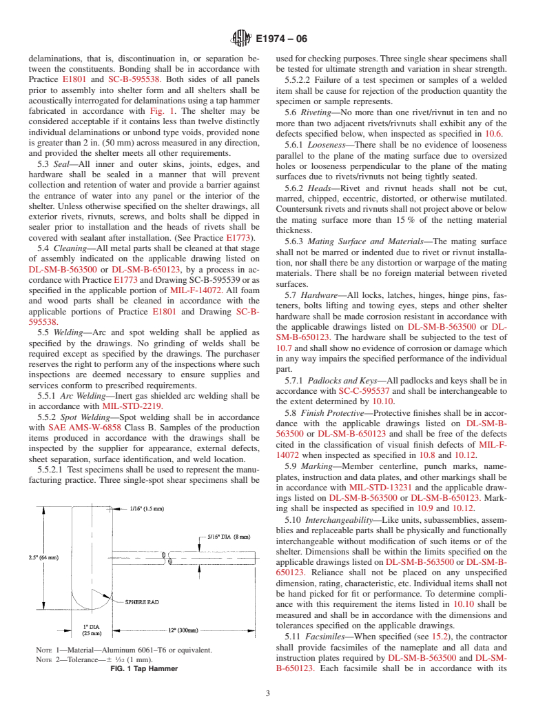 ASTM E1974-06 - Standard Specification for Shelter, Electrical Equipment S-250/G