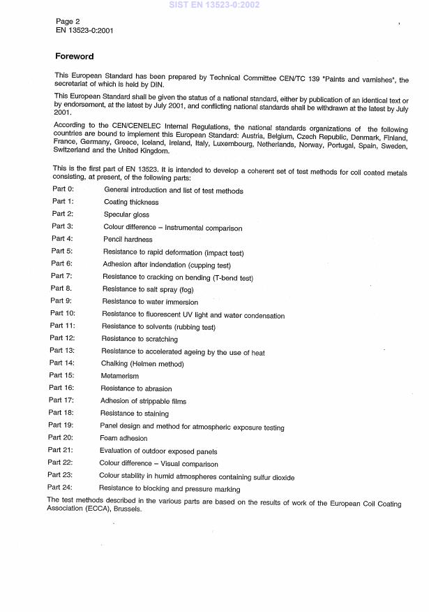 EN 13523-0:2001 EN 13523-0:2002 - Page 4 preview