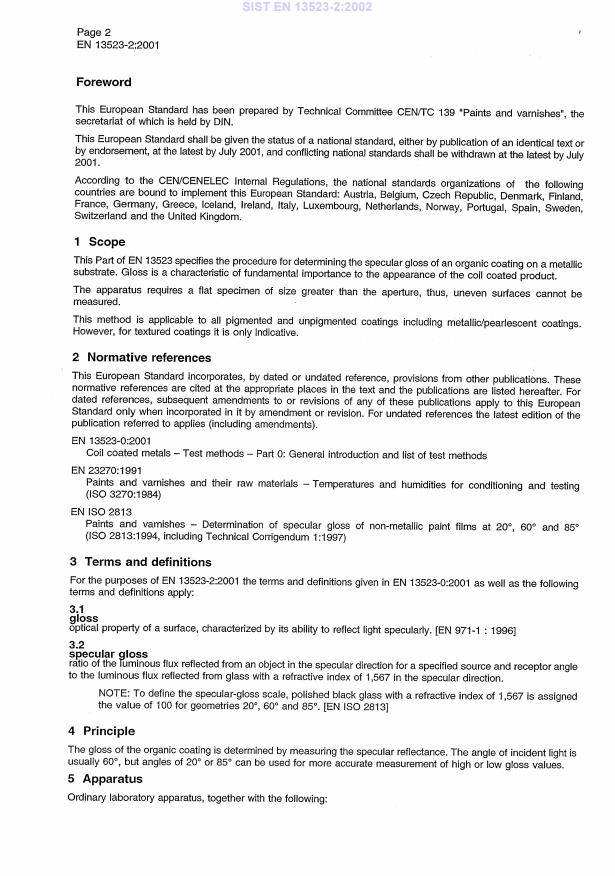 EN 13523-2:2001 EN 13523-2:2002 - Page 4 preview