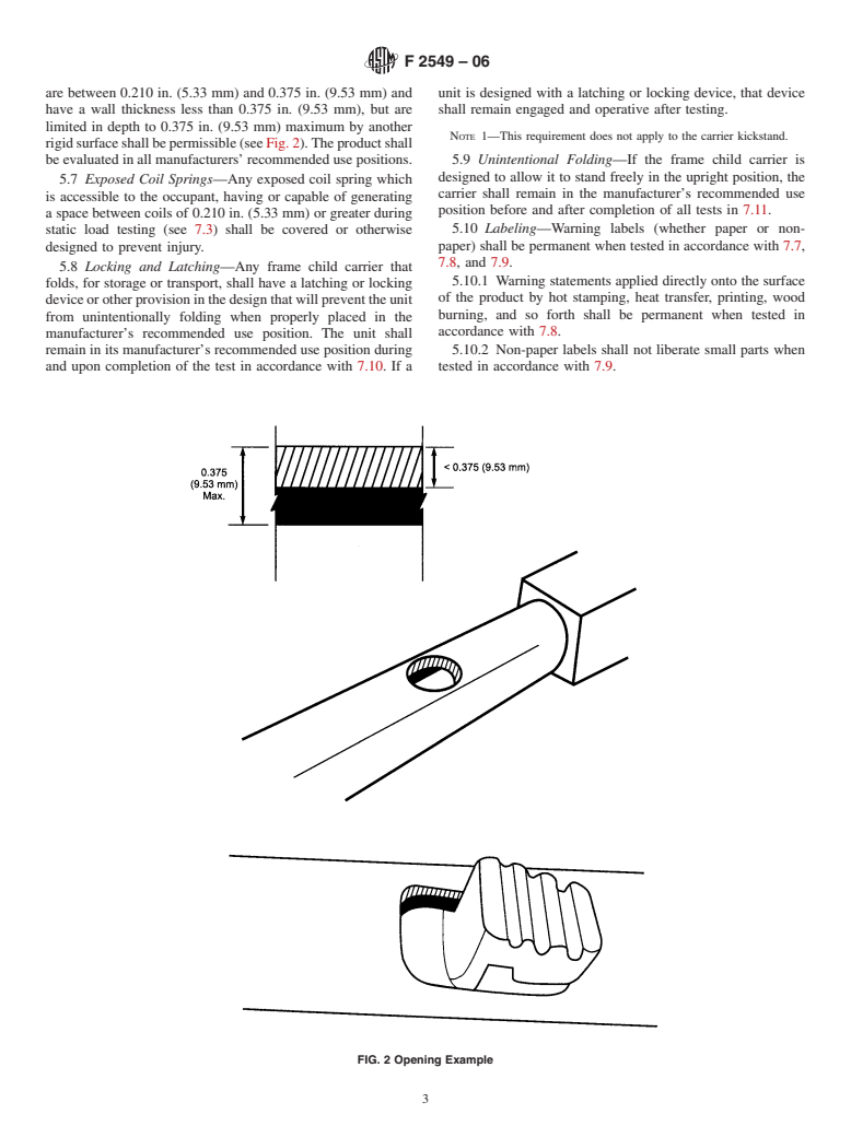 ASTM F2549-06 - Standard Consumer Safety Specification for Frame Child Carriers