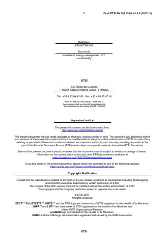 SIST EN 305 174-2 V1.1.1:2018 ETSI EN 305 174-2 V1.0.0 (2017-11) - Access, Terminals, Transmission and Multiplexing (ATTM); Broadband Deployment and Lifecycle Resource Management; Part 2: ICT Sites - Page 2 preview