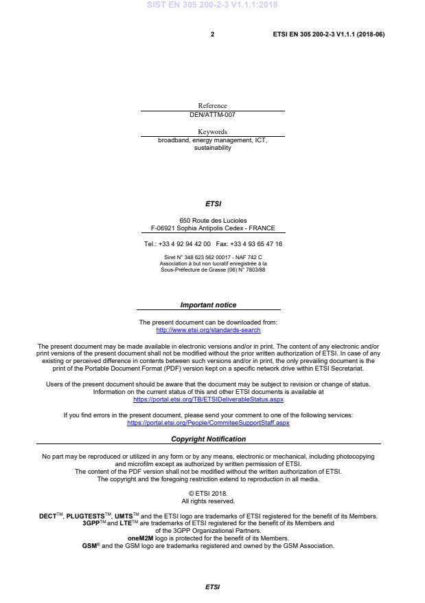 SIST EN 305 200-2-3 V1.1.1:2018 SIST EN 305 200-2-3 V1.1.1:2018 - Page 4 preview