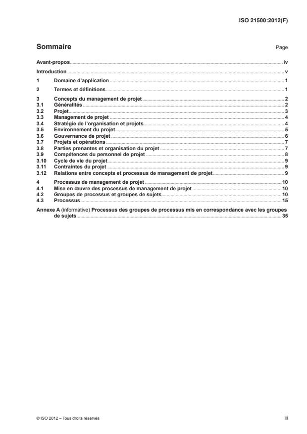 ISO 21500:2012 - Lignes directrices sur le management de projet