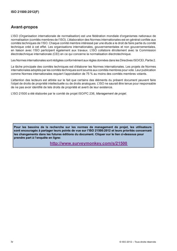 ISO 21500:2012 ISO 21500:2012 - Lignes directrices sur le management de projet - Page 4 preview