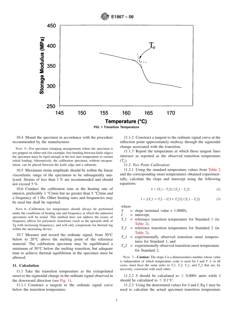 ASTM E1867-06 - Standard Test Method for Temperature Calibration of Dynamic Mechanical Analyzers