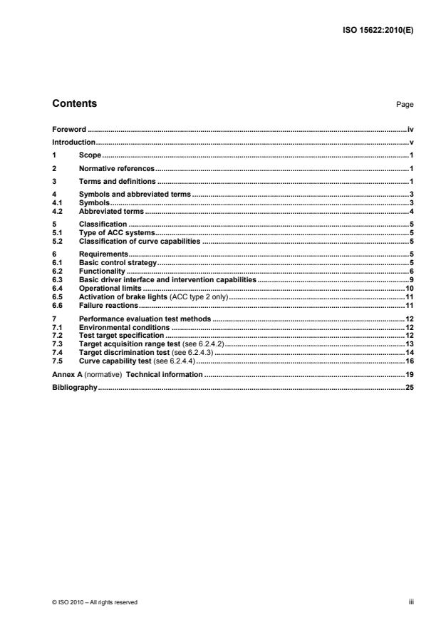 ISO 15622:2010 - Intelligent transport systems -- Adaptive Cruise Control systems -- Performance requirements and test procedures