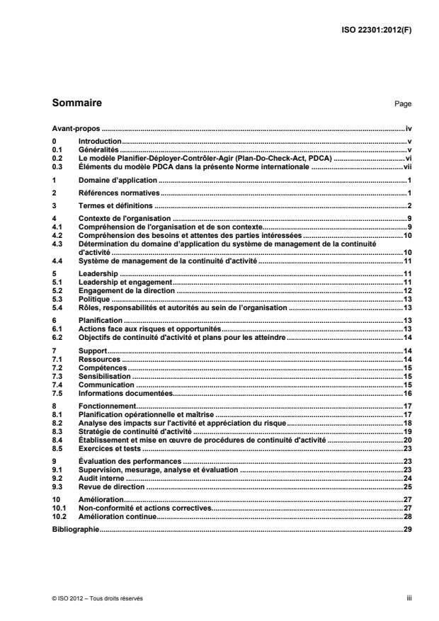 ISO 22301:2012 - Sécurité sociétale -- Systemes de management de la continuité d'activité -- Exigences