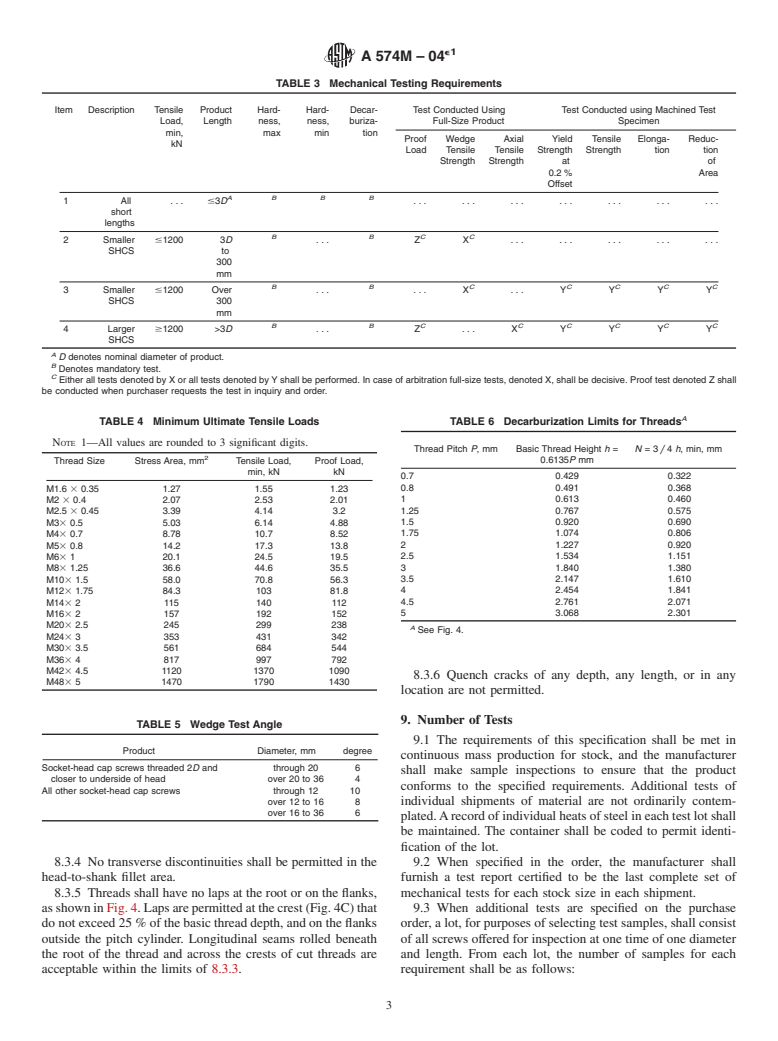 ASTM A574M-04e1 - Standard Specification for Alloy Steel Socket-Head Cap Screws [Metric]