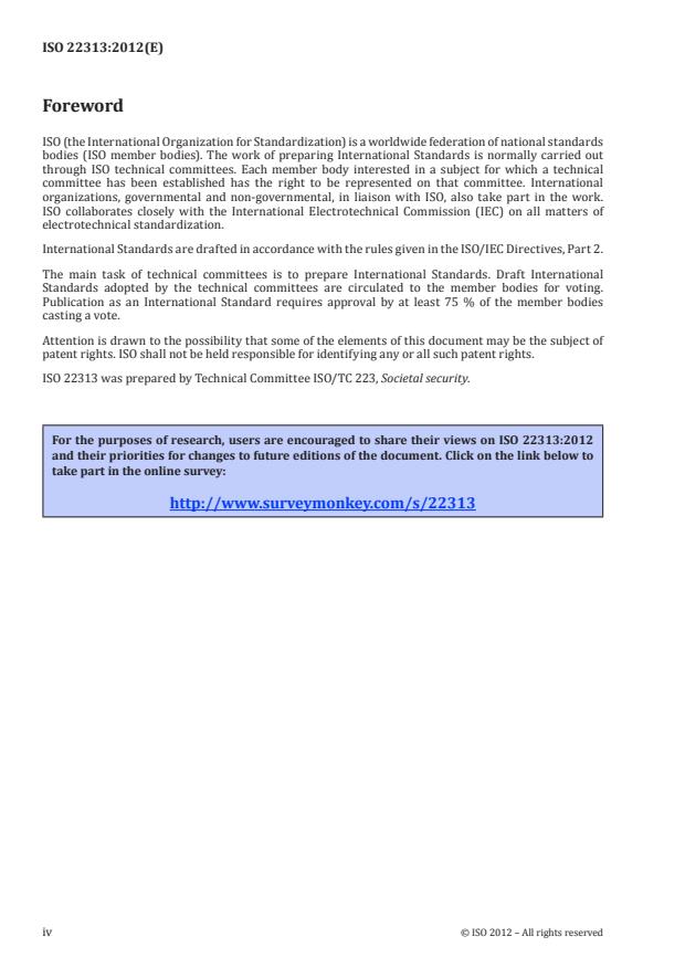 ISO 22313:2012 ISO 22313:2012 - Societal security -- Business continuity management systems -- Guidance - Page 4 preview