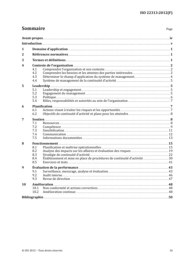 ISO 22313:2012 - Sécurité sociétale -- Systemes de management de la continuité d'activité -- Lignes directrices