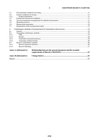 SIST EN 303 454 V1.1.1:2018 ETSI EN 303 454 V1.1.0 (2017-03) - Short Range Devices (SRD); Metal and object detection sensors in the frequency range 1 kHz to 148,5 kHz; Harmonised standard covering the essential requirements of article 3.2 of the Directive 2014/53/EU - Page 4 preview