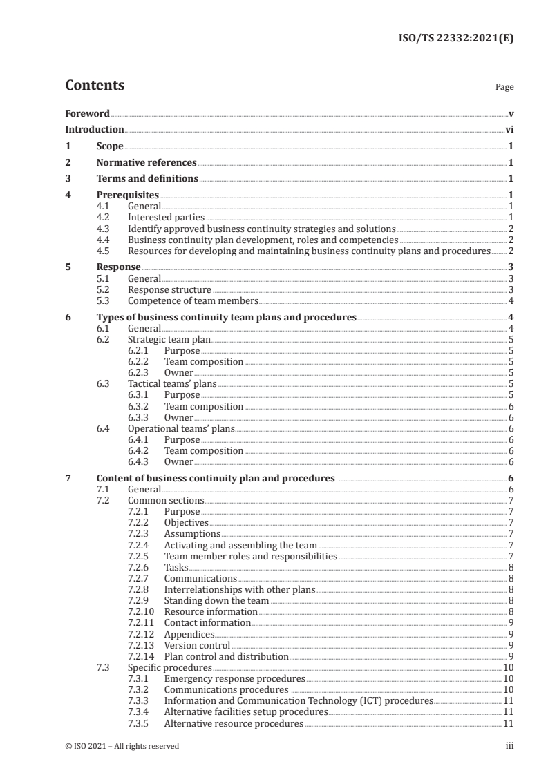 ISO/TS 22332:2021 - Security and resilience — Business continuity management systems — Guidelines for developing business continuity plans and procedures
Released:5/28/2021